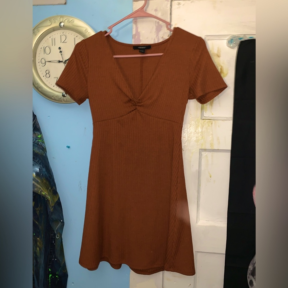 Forever 21 Brown Fit and Flare Mini Dress